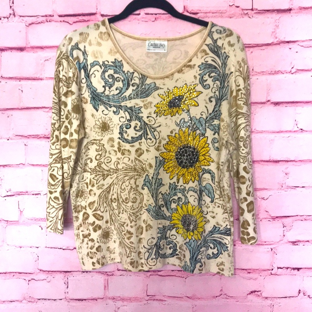Leopard Jewel Flower Top
